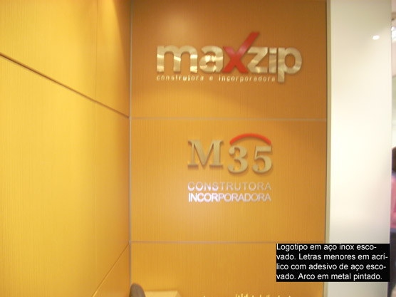 Letreiros, letras caixa, letras bloco, letras em aço inox.