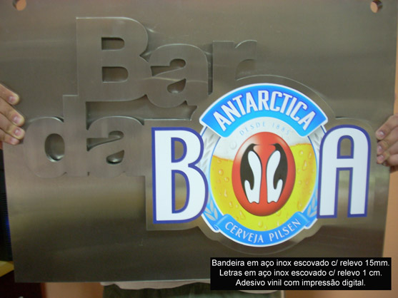 Letreiros, letras caixa, letras bloco, letras em aço inox.